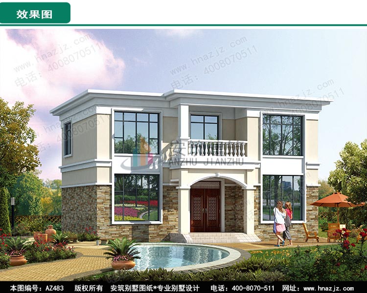 农村二层平顶房子设计图大全，漂亮的新款自建房图纸.jpg