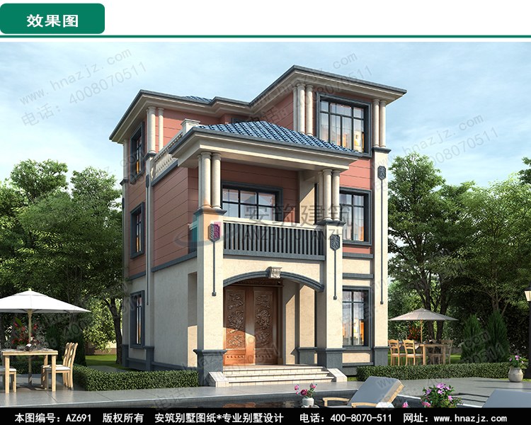 新农村三层小别墅图片，好看又简单的新中式楼房设计图纸.jpg